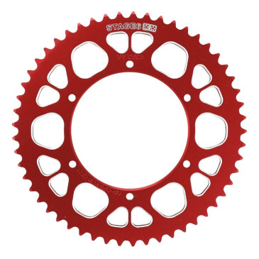 COURONNE 50 A BOITE ADAPTABLE APRILIA 50 SX 2012>2017, SX SM 2012>2017 420 53 DTS ALU CNC ROUGE (DIAM COURONNE 108/123/6.5) -STAGE 6 - 4051272018275
