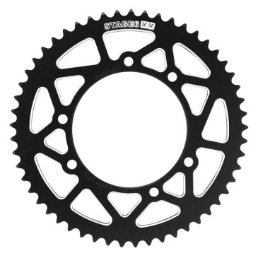 REAR CHAIN SPROCKET FOR APRILIA 50 RX 2006>2017 / DERBI 50 SENDA X RACE 2004>2011 / RIEJU 50 MRT 2009> 420 53 Teeth ALU CNC BLACK (Ø 105/124/8.5) -STAGE 6- 4051272018176