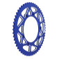 REAR CHAIN SPROCKET FOR APRILIA 50 RX 2006>2017 / DERBI 50 SENDA X RACE 2004>2011 / RIEJU 50 MRT 2009> 420 53 Teeth ALU CNC BLUE (Ø 105/124/8.5) -STAGE 6-