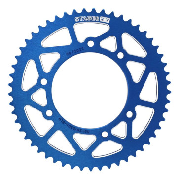 REAR CHAIN SPROCKET FOR DERBI 50 SENDA DRD, DRD PRO 420 53 Teeth ALU CNC BLUE (102/124.5/8.5) -STAGE 6-