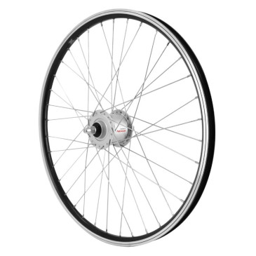 ROUE VTT PATIN 24" ER10 AVANT NOIR MOYEU SHIMANO DYNAMO AXE PLEIN DH-C3000 6V/3W JANTE 19C (POUR ECLAIRAGE AVANT ET ARRIERE) 3660429886202