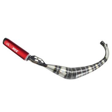 EXHAUST FOR 50cc MOTORBIKE- TECNIGAS E-BOX 2 FOR SHERCO 50 SM-R, SE-R EURO 4, 5 - red silencer (LOW MOUNTING)