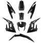 CARROSSERIE/CARENAGE 50 A BOITE ADAPTABLE DERBI 50 SENDA XTREME 2018>/GILERA 50 RCR 2018>, SMT 2018> NOIR BRILLANT (KIT 8 PIECES) -P2R- 3700948257739