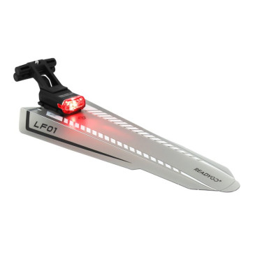 MUDGUARD FOR MTB/ROAD BIKE - READYGO REAR BLACK -With taillight USB140 LUMENS - On seat rail (On card) 3700948244012