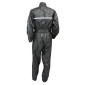 RAIN SUIT - ONE PIECE - ADX BLACK XS (ADJUSTABLE WAIST+GUSSET WITH ZIP AND PRESS STUD FOR LOWER LEG SECTION + CARRYING BAG)