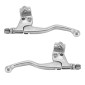 LEVERS KIT FOR MOPED - ALU POLISHED Short M84 DUAL FIXATION (PAIR) -SELECTION P2R-