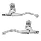 LEVIER/POIGNEE DE FREIN CYCLO ALU COURT M84 DOUBLE FIXATION POLI (PAIRE) -SELECTION P2R- 3700948208564