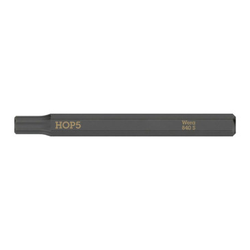 WERA 840 S 1/4 - HEX+ BIT FOR IMPACT SCREWDRIVER 5 mm L 70 mm (sold per unit) -German tools for workshop. 4013288222442