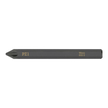 WERA 855 S 1/4 - POZIDRIV BIT FOR IMPACT SCREWDRIVER PZ1 L 70 mm (sold per unit) -German tools for workshop. 4013288222541