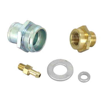 RACCORD DE DURITE DE REFROIDISSEMENT DE CULASSE 50 A BOITE AIRSAL POUR DERBI 50 SENDA 2006>, GPR 2006>/GILERA 50 SMT 2006>, RCR 2006> (MOTEUR PIAGGIO EURO 3, 4) 8434829013712