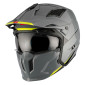 HELMET - FOR TRIAL - MT STREETFIGHTER SV SOLID- GLOSS GREY M SINGLE CLEAR VISOR- WITH REMOVABLE CHIN GUARD (+ 1 EXTRA ADDITIONAL DARK VISOR) (ECE 22.06)