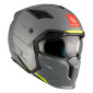 HELMET - FOR TRIAL - MT STREETFIGHTER SV SOLID- GLOSS GREY M SINGLE CLEAR VISOR- WITH REMOVABLE CHIN GUARD (+ 1 EXTRA ADDITIONAL DARK VISOR) (ECE 22.06)