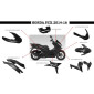 CARROSSERIE/CARENAGE MAXISCOOTER ADAPTABLE HONDA 125 PCX 2014>2016 NOIR MAT (KIT 10 PIECES) -P2R-