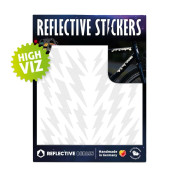 AUTOCOLLANT/STICKER REFLECHISSANT POUR VELO, CASQUE MODELE ECLAIR BLANC (PLANCHE) 4260549141442