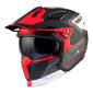 HELMET - FOR TRIAL - MT STREETFIGHTER SV TOTEM B15 GREY/RED - MATT M SINGLE CLEAR VISOR- WITH REMOVABLE CHIN GUARD (+ 1 EXTRA ADDITIONAL DARK VISOR) (ECE 22.06) 8434639170148