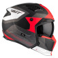 HELMET - FOR TRIAL - MT STREETFIGHTER SV TOTEM B15 GREY/RED - MATT M SINGLE CLEAR VISOR- WITH REMOVABLE CHIN GUARD (+ 1 EXTRA ADDITIONAL DARK VISOR) (ECE 22.06)