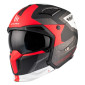 HELMET - FOR TRIAL - MT STREETFIGHTER SV TOTEM B15 GREY/RED - MATT M SINGLE CLEAR VISOR- WITH REMOVABLE CHIN GUARD (+ 1 EXTRA ADDITIONAL DARK VISOR) (ECE 22.06)