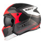 HELMET - FOR TRIAL - MT STREETFIGHTER SV TOTEM B15 GREY/RED - MATT M SINGLE CLEAR VISOR- WITH REMOVABLE CHIN GUARD (+ 1 EXTRA ADDITIONAL DARK VISOR) (ECE 22.06)