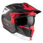 HELMET - FOR TRIAL - MT STREETFIGHTER SV TOTEM B15 GREY/RED - MATTL SINGLE CLEAR VISOR- WITH REMOVABLE CHIN GUARD (+ 1 EXTRA ADDITIONAL DARK VISOR) (ECE 22.06)