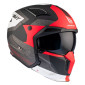 HELMET - FOR TRIAL - MT STREETFIGHTER SV TOTEM B15 GREY/RED - MATTXL SINGLE CLEAR VISOR- WITH REMOVABLE CHIN GUARD (+ 1 EXTRA ADDITIONAL DARK VISOR) (ECE 22.06)