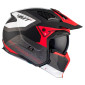HELMET - FOR TRIAL - MT STREETFIGHTER SV TOTEM B15 GREY/RED - MATTXL SINGLE CLEAR VISOR- WITH REMOVABLE CHIN GUARD (+ 1 EXTRA ADDITIONAL DARK VISOR) (ECE 22.06)