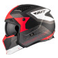 HELMET - FOR TRIAL - MT STREETFIGHTER SV TOTEM B15 GREY/RED - MATTXXL (2XL) SINGLE CLEAR VISOR- WITH REMOVABLE CHIN GUARD (+ 1 EXTRA ADDITIONAL DARK VISOR) (ECE 22.06)