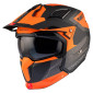 HELMET - FOR TRIAL - MT STREETFIGHTER SV TOTEM B4 GREY/ORANGE - MATT XL SINGLE CLEAR VISOR- WITH REMOVABLE CHIN GUARD (+ 1 EXTRA ADDITIONAL DARK VISOR) (ECE 22.06) 8434639170346