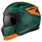 HELMET - FOR TRIAL - MT STREETFIGHTER SV TOTEM C6 GREEN/ORANGE - MATT XS SINGLE CLEAR VISOR- WITH REMOVABLE CHIN GUARD (+ 1 EXTRA ADDITIONAL DARK VISOR) (ECE 22.06)