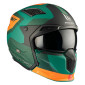 HELMET - FOR TRIAL - MT STREETFIGHTER SV TOTEM C6 GREEN/ORANGE - MATT XS SINGLE CLEAR VISOR- WITH REMOVABLE CHIN GUARD (+ 1 EXTRA ADDITIONAL DARK VISOR) (ECE 22.06)