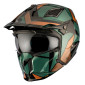 HELMET - FOR TRIAL - MT STREETFIGHTER SV P1R GLOSS GREEN M SINGLE CLEAR VISOR- WITH REMOVABLE CHIN GUARD (+ 1 EXTRA ADDITIONAL DARK VISOR) (ECE 22.06)