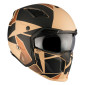 HELMET - FOR TRIAL - MT STREETFIGHTER SV P1R BLACK/SAND COLOUR-MATT S SINGLE CLEAR VISOR- WITH REMOVABLE CHIN GUARD (+ 1 EXTRA ADDITIONAL DARK VISOR) (ECE 22.06)