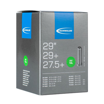 CHAMBRE A AIR VELO 27.5/29 x 2.30-3.00 SCHWALBE VALVE STANDARD TOUT ALU (AV19L) 4026495934145