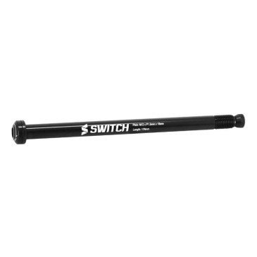 AXE TRAVERSANT / BLOCAGE ROUE BOOST ARRIERE SWITCH FILETAGE m12x1.5mm SYNTACE POUR 12X148 NOIR (178mm HORS BUTEE DONT FILETAGE 18mm - AVEC CLE CHC POUR DEMONTAGE) 8013271330402