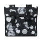 SACOCHE ARRIERE VELO DOUBLE BASIL MARA XL 35L NOIR AVEC MOTIFS BLANCS (43x14x36cm)