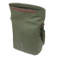 SACOCHE ARRIERE VELO LATERALE SAC BANDOULIERE BASIL CITY SHOPPER VEGAN VERT IMITATION CUIR DROIT/GAUCHE 14/16L FIXATION HOOK-ON PORTE BAGAGE FERMETURE PLIANT ANTI-PLUIE AVEC REFLECHISSANT 8715019183720