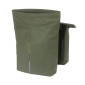SACOCHE ARRIERE VELO DOUBLE BASIL VEGAN VERT IMITATION CUIR 28/32L FIXATION PORTE BAGAGE FERMETURE PLIANT ANTI-PLUIE AVEC REFLECHISSANT 8715019183751