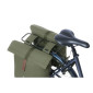 SACOCHE ARRIERE VELO DOUBLE BASIL VEGAN VERT IMITATION CUIR 28/32L FIXATION PORTE BAGAGE FERMETURE PLIANT ANTI-PLUIE AVEC REFLECHISSANT 8715019183751