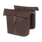 SACOCHE ARRIERE VELO DOUBLE BASIL VEGAN MARRON IMITATION CUIR 28/32L FIXATION PORTE BAGAGE FERMETURE PLIANT ANTI-PLUIE AVEC REFLECHISSANT FIXATION SYSTEME MIK (INCLUS) 