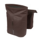SACOCHE ARRIERE VELO DOUBLE BASIL VEGAN MARRON IMITATION CUIR MIK 28/32L FIXATION PORTE BAGAGE FERMETURE PLIANT ANTI-PLUIE AVEC REFLECHISSANT 8715019183768