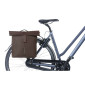 SACOCHE ARRIERE VELO DOUBLE BASIL VEGAN MARRON IMITATION CUIR MIK 28/32L FIXATION PORTE BAGAGE FERMETURE PLIANT ANTI-PLUIE AVEC REFLECHISSANT 8715019183768