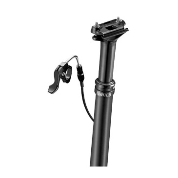 TIGE DE SELLE GRAVEL TELESCOPIQUE SWITCH SWL-100 ALU NOIR DIAM. 30.9 L450mm (REGLAGE PAR CABLE INTERNE DEBATTEMENT 100mm) FIXATION CINTRE 8013271348452