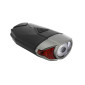 ECLAIRAGE VELO USB AVANT SUR CINTRE 300 LUMENS NOIR/GRIS 2 INTENSITES 100%/50% FIXATION CINTRE OU CASQUE