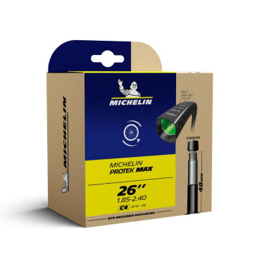 CHAMBRE A AIR VELO 26 x 1.85-2.40 MICHELIN PROTEK MAX C4 VALVE STANDARD AVEC LIQUIDE ANTI-CREVAISON 3528704510764