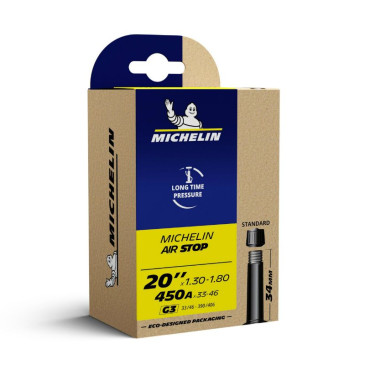 CHAMBRE A AIR VELO 20 x 1.30-1.80/450A MICHELIN G3 VALVE STANDARD 34mm 148g 3528704116966