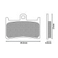 PLAQUETTE DE FREIN NEWFREN POUR YAMAHA 560 TMAX 2020> AV, 530 TMAX 2012>2019 AV, 500 TMAX 2008>2011 AV, 700 MT-07 2014> AV (L 69.5mm - H 51mm - P 8.5mm) (FD0190BE) (ELITE METAL FRITTE) 8025832414117