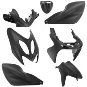 CARROSSERIE/CARENAGE SCOOT ADAPTABLE MBK 50 NITRO 1997>2012/YAMAHA 50 AEROX 1997>2012 NOIR MAT (KIT 7 PIECES) -P2R- 3700948260128