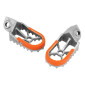 REPOSE-PIED/CALE PIED AVANT MOTO OFF ROAD ADAPTABLE KTM 125 SX 1998>2015, 125 EXC 1998>2016, 250 SX-F 2006>2015, 350 EXC-F 1998>2016, 450 EXC-F 1998>2016 ARGENT/ORANGE -BUZZETTI- 3700948283844