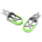 REPOSE-PIED/CALE PIED AVANT MOTO OFF ROAD ADAPTABLE KAWASAKI 250 KXF 2006>2018, 250 KX 2019>2022, 250 KX XC 2021>2022, 450 KXF 2007>2018 ACIER ARGENT/VERT -BUZZETTI- 3700948283875