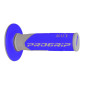 REVETEMENT POIGNEE PROGRIP MOTO OFF ROAD 801 DOUBLE DENSITE BASE GRIS/BLEU CLOSED END 115mm (CROSS/MX) (PAIRE)