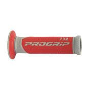 REVETEMENT POIGNEE PROGRIP SCOOTER ON ROAD 732 DOUBLE DENSITE GRIS/ROUGE CLOSED END 125mm (PAIRE) 0801766028617